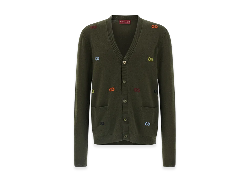 GUCCI GG Intarsia Cardigan "Green"