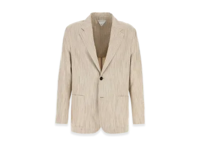 Bottega Veneta Melange Sand Viscose Blend Blazer "Beige/Tan"