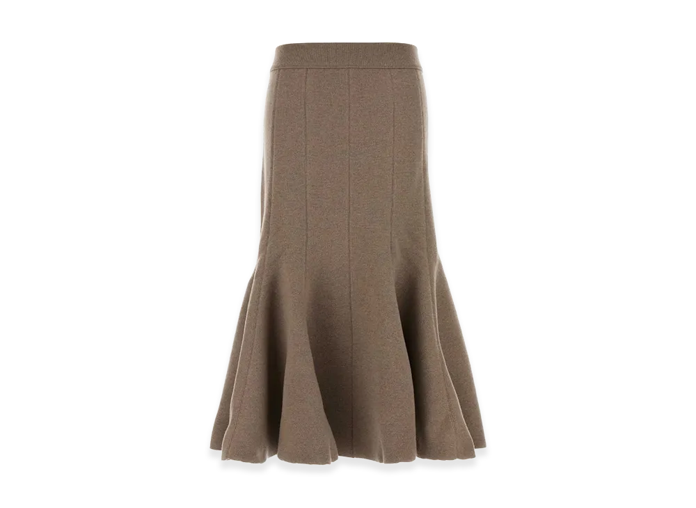 Bottega Veneta Women's Cappuccino Cashmere Blend Skirt "Beige"