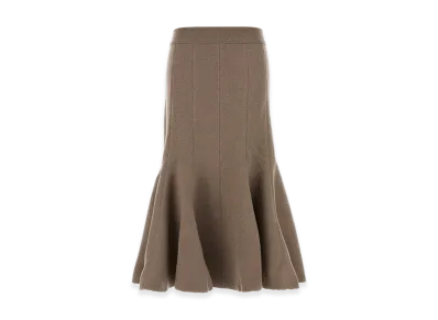 Bottega Veneta Women's Cappuccino Cashmere Blend Skirt "Beige"