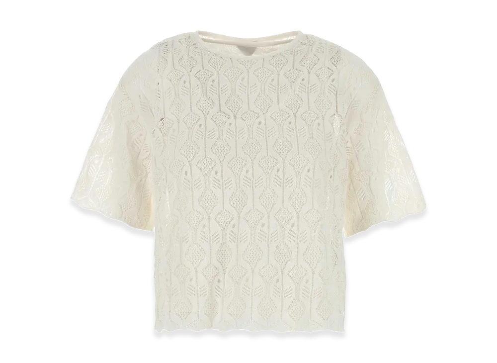 Bottega Veneta Women's Lace Fish Top "White"