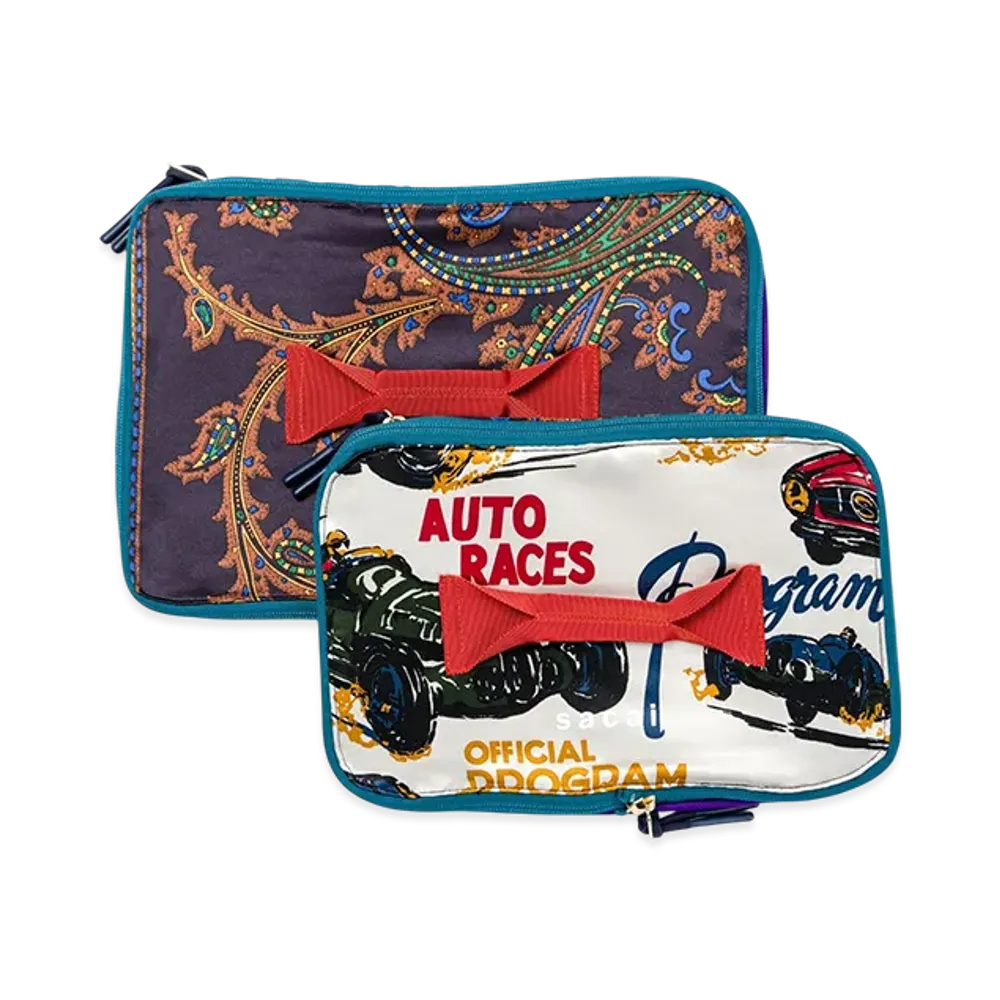 sacai Zantan Travel Pouch Set "Navy/Green"