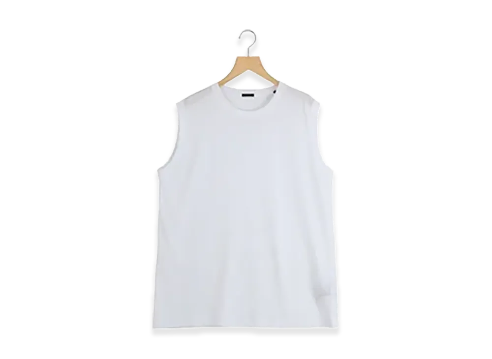 COMOLI Cotton Mesh Sleeveless "White"
