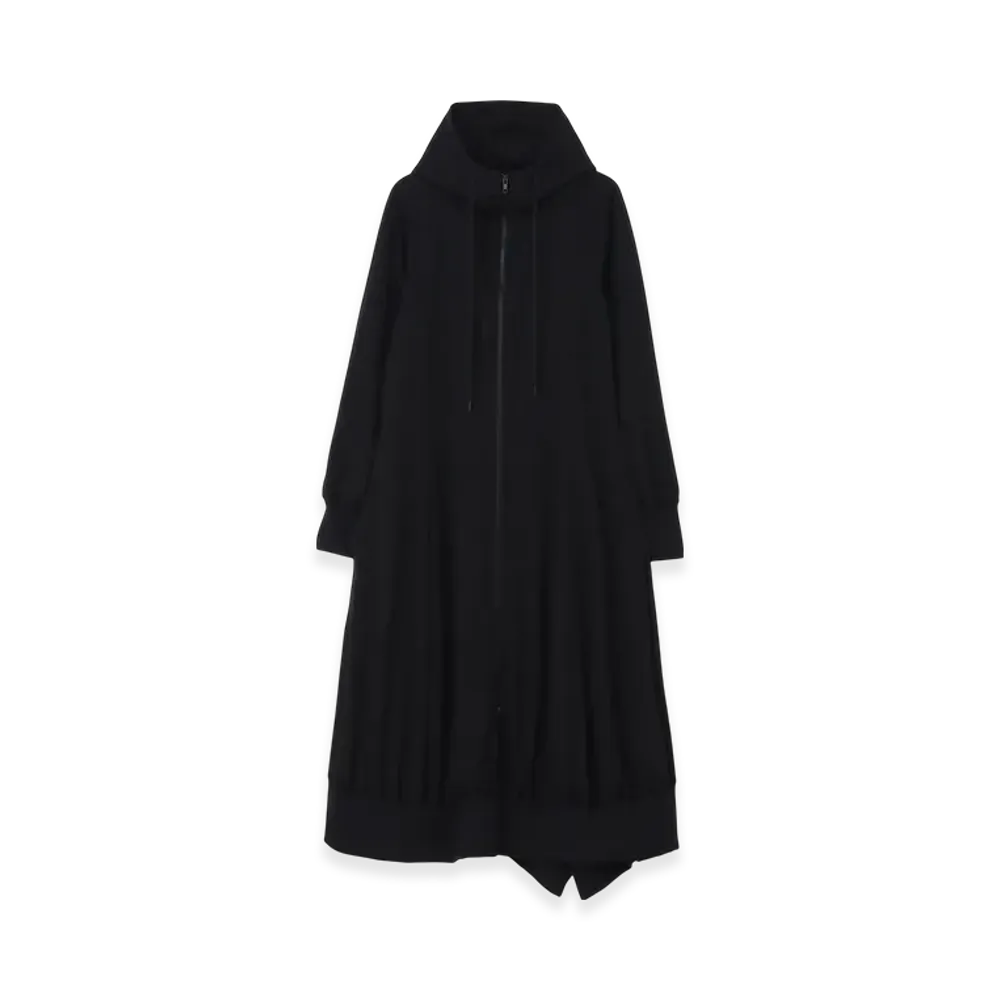 Yohji Yamamoto Pe Jersey Twill Hooded Track Dress "Black"
