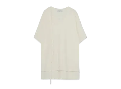 Yohji Yamamoto Pour Homme COTTON SMOOTH LAYERED HALF SLEEVES "White"