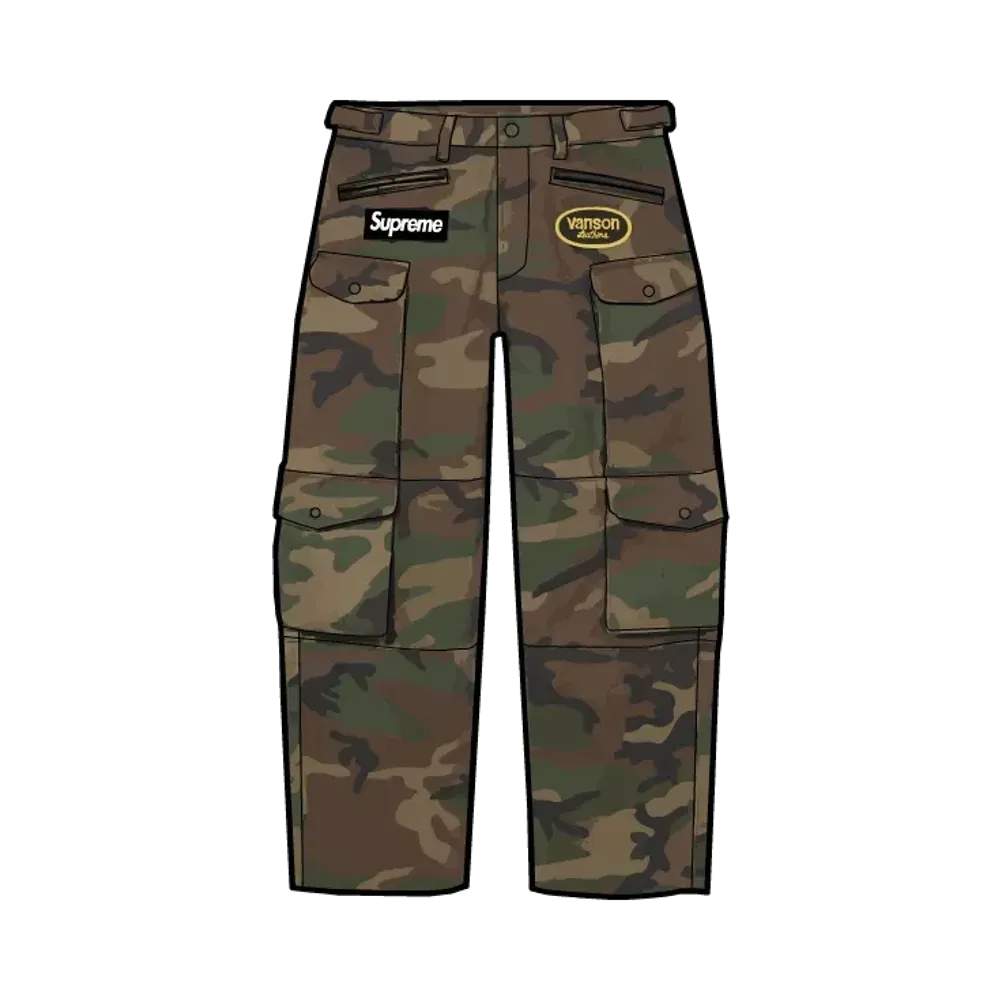 Supreme x Vanson Leathers Cordura Pant "Woodland Camo"