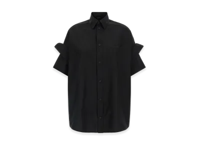 BALENCIAGA Women's Turned-Up Cuffed Shirt "Black"