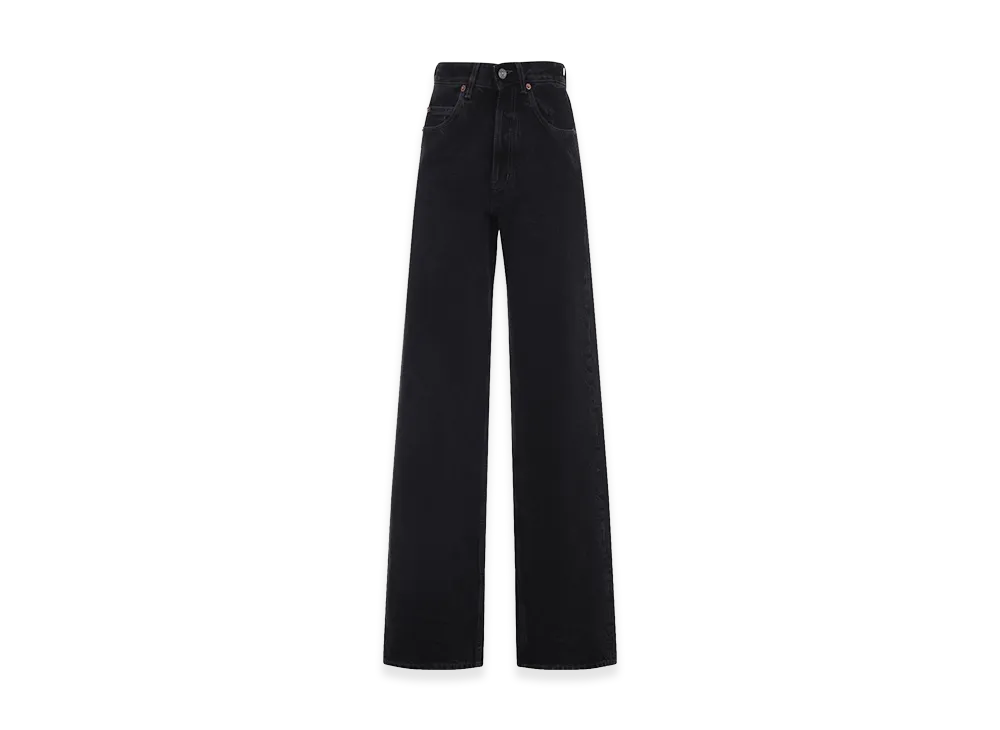 Saint Laurent Women's V Waist Baggy Jeans "Black"