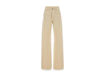 Saint Laurent Women's Denim Wide-Leg Jeans "Cream/White"