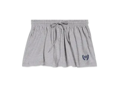 BALENCIAGA Women's Laurel Classic Football Shorts Mini Skirt "Heather Grey"