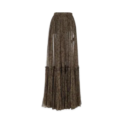 Saint Laurent Women's Skirts "Kaki/Bordeaux"