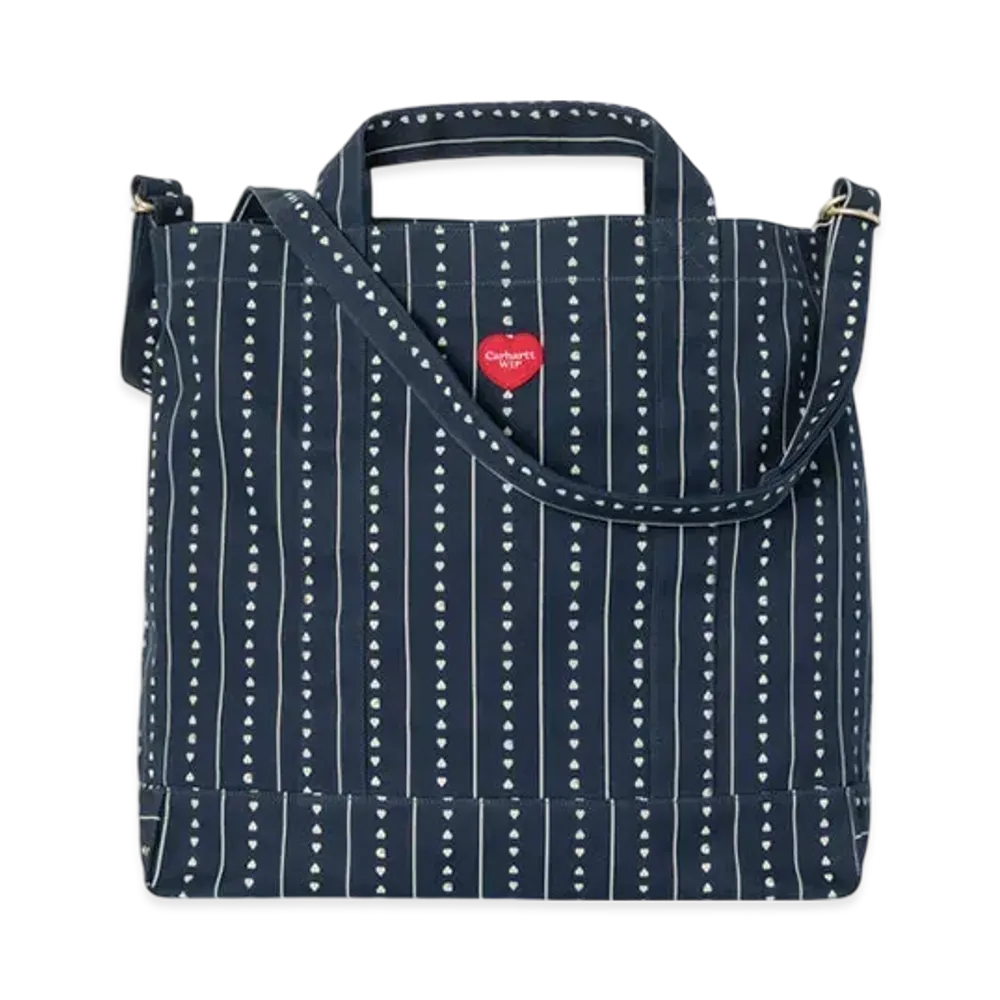 Carhartt WIP Drewe Tote Big "Heart C PinstripeInk/Natural"