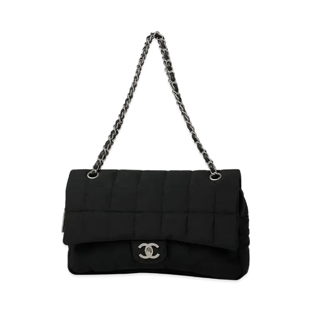CHANEL Chocolate Bar Coco Mark Chain Shoulder Nylon "Black"