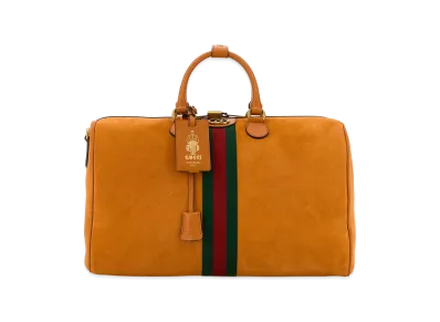 GUCCI Suede Medium Gucci Savoy Travel Bag "Orange"