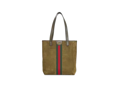 GUCCI Suede Ophidia Shopping Bag "Green"