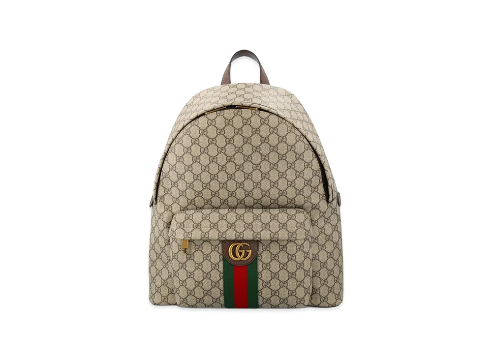 GUCCI Printed Canvas Medium Ophidia Backpack "Neutrals/Brown"