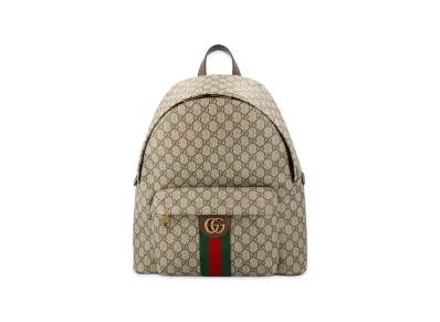 GUCCI Printed Canvas Medium Ophidia Backpack "Neutrals/Brown"