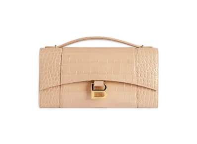 BALENCIAGA Hourglass Pochette With Chain "Beige"