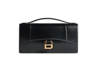 BALENCIAGA Hourglass Pochette With Chain "Black"