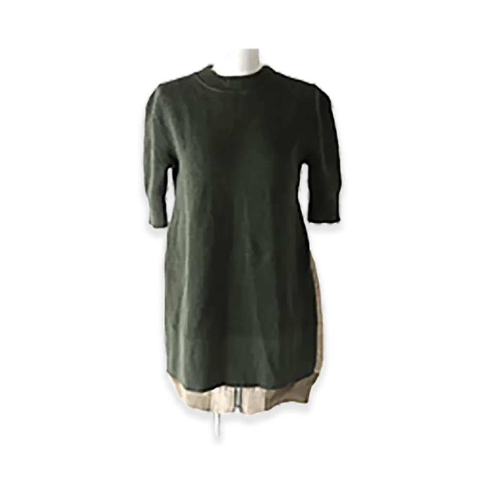 sacai Short Sleeve Docking Knit "Khaki/Beige"