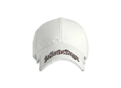 BALENCIAGA Blackletter Script Cap "White"