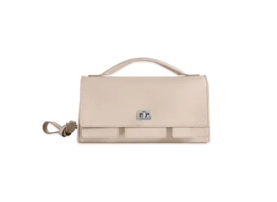 BALENCIAGA Bel Air Small Clutch On Strap "Almond"