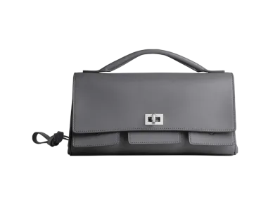 BALENCIAGA Bel Air Clutch Small With Strap "Grey"