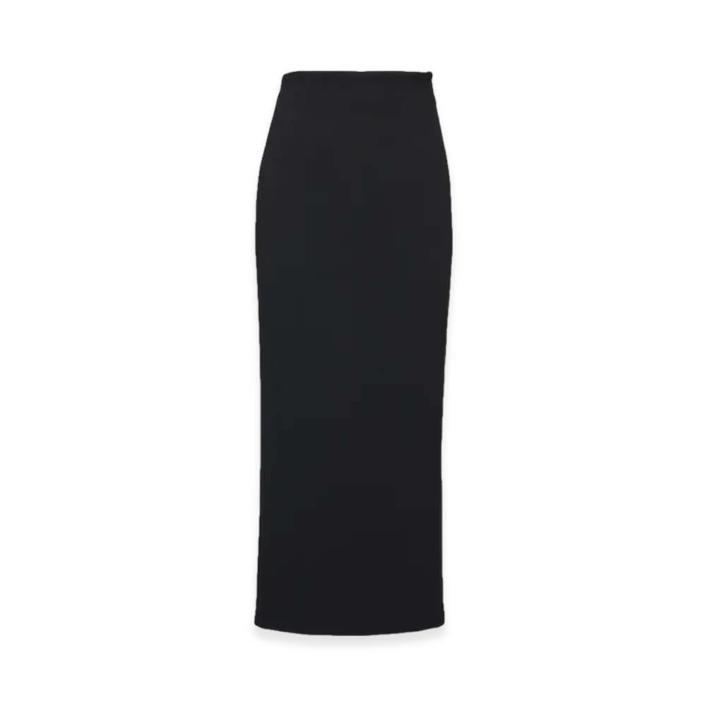 PRADA Women's Stretch Natte Midi-Skirt "Black"