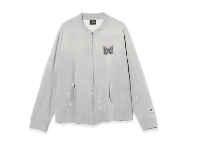 NEEDLES Deconstructed Zipped Sweat "Heather Gray"