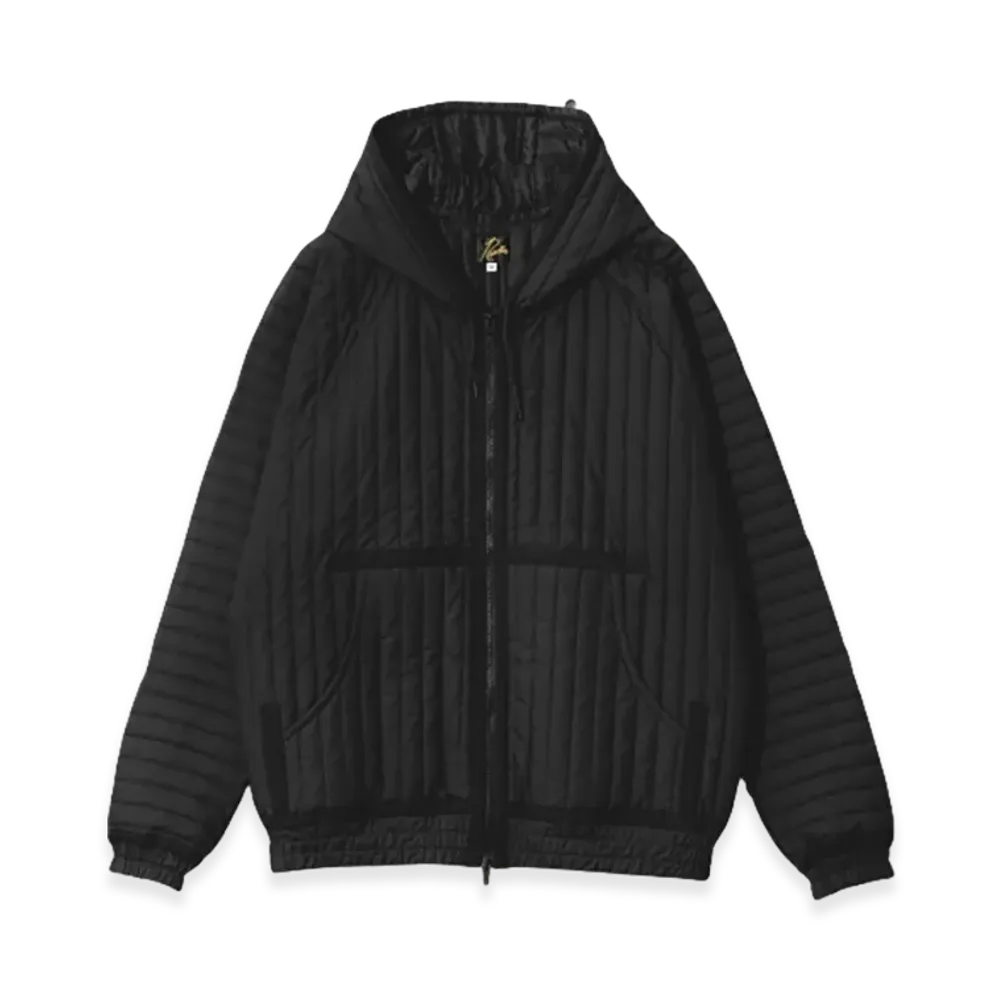 NEEDLES Taped Quilted Hoody - Cotton Poplin "Black"