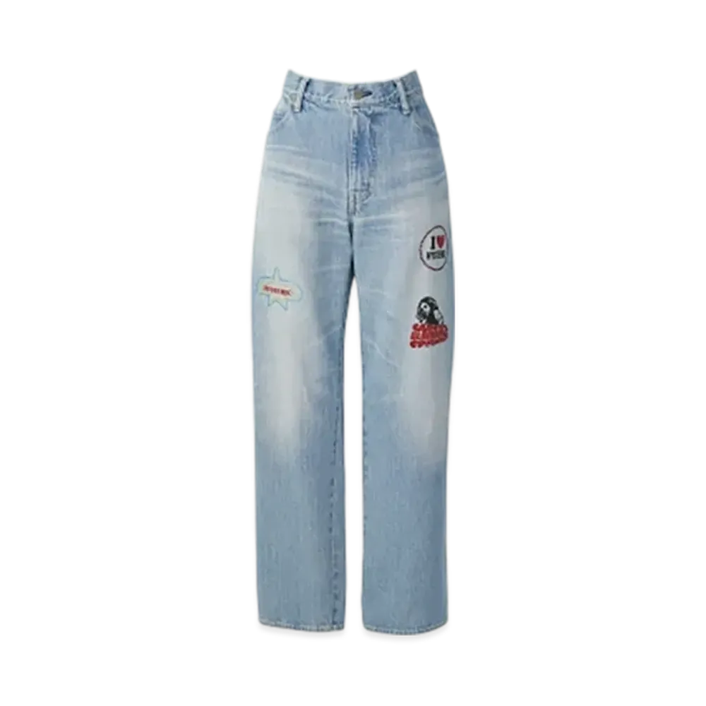 HYSTERIC GLAMOUR Hys Logo Straight Denim Pants "Light Indigo Blue"