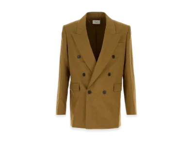 Saint Laurent Khaki Wool Blazer "Brown"