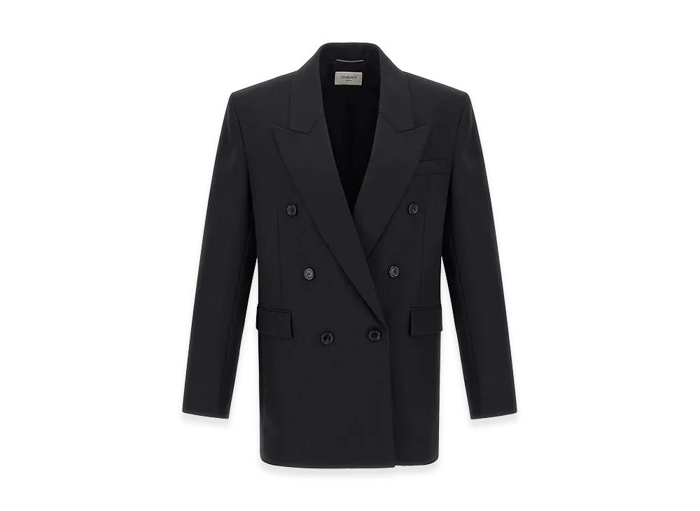 Saint Laurent Double-Breasted Wool Jacket "Black"