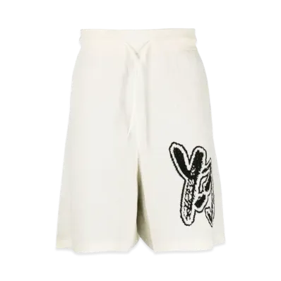 Y-3 Logo Knit Shorts "Off White"