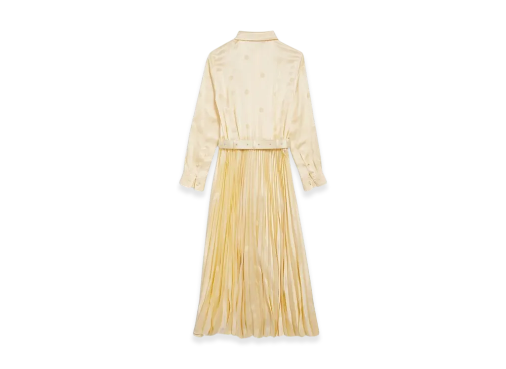 BALENCIAGA Lace Up Pleated Dress "Cream"