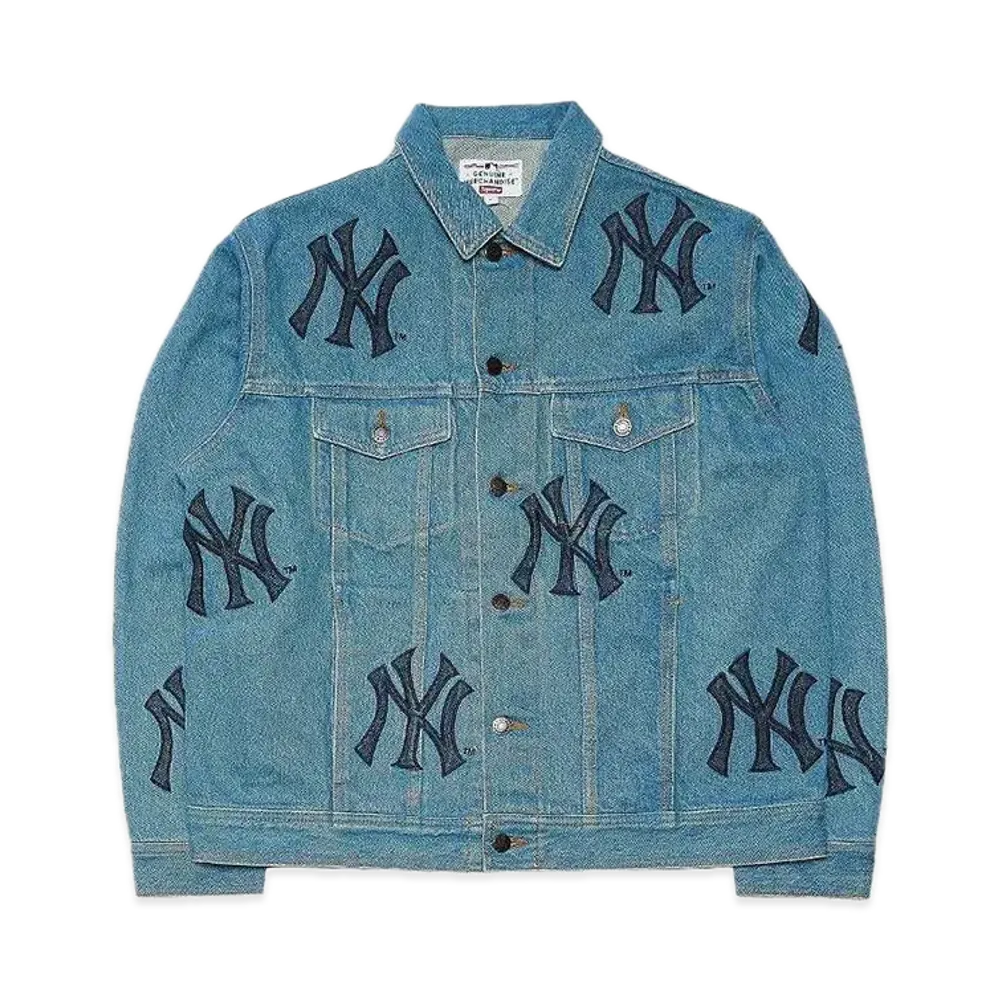 Supreme New York Yankees Denim Trucker Jacket "Blue"