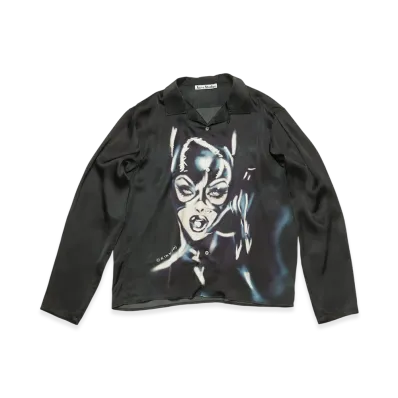Acne Studios Printed Button-Up Shirt "Black/Blue"