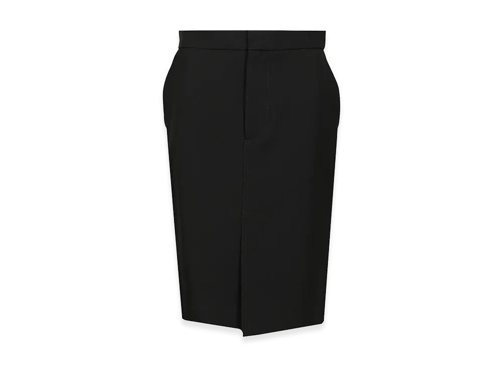 Bottega Veneta Women's Compact Wool Grain De Poudre Straight Tubino Skirt "Black"