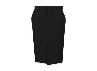 Bottega Veneta Women's Compact Wool Grain De Poudre Straight Tubino Skirt "Black"