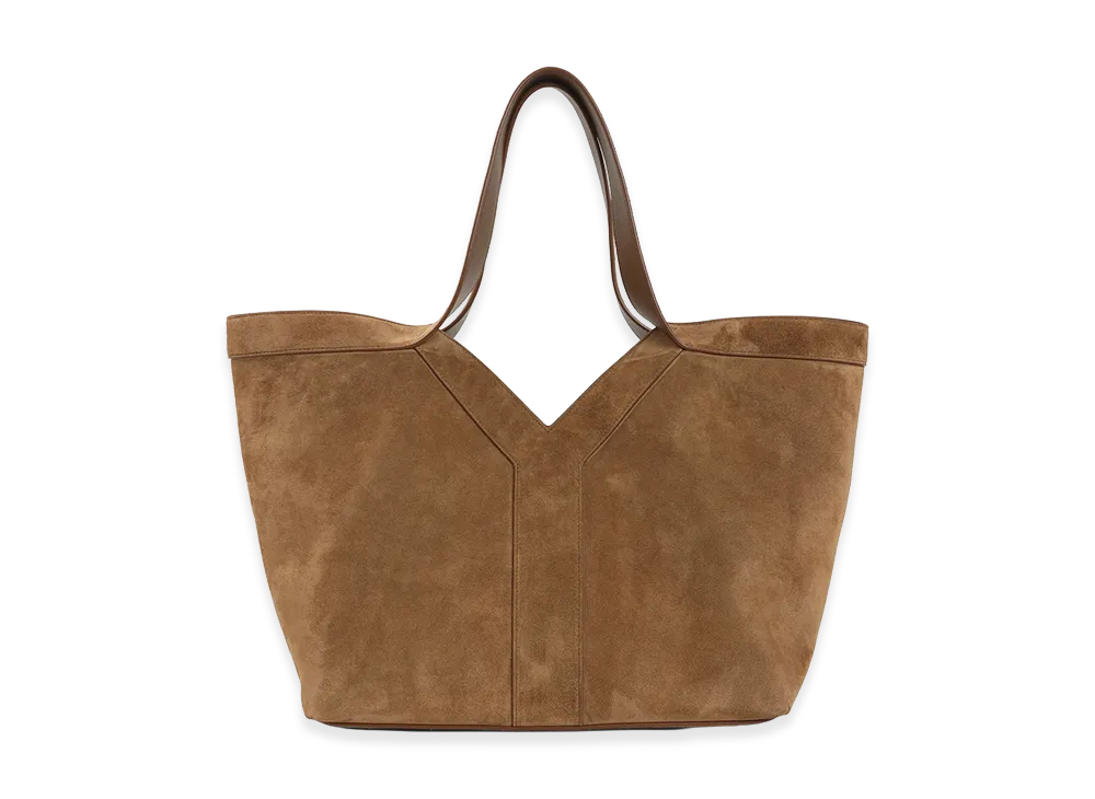 Saint Laurent Women's Suede Small Y Tote Bag "Brown"