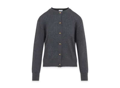 Bottega Veneta Women's Wool Ribbed Cardigan "Grey"