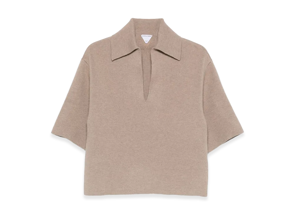 Bottega Veneta Women's Cashmere Polo Shirt "Beige"