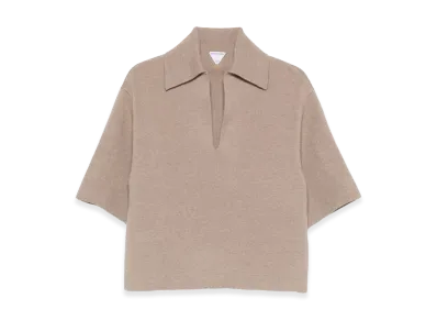 Bottega Veneta Women's Cashmere Polo Shirt "Beige"