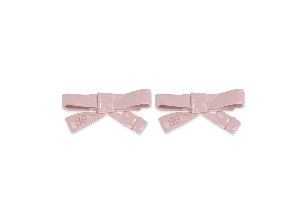 BALENCIAGA Bow Detail Ribbon Earrings "Pink"