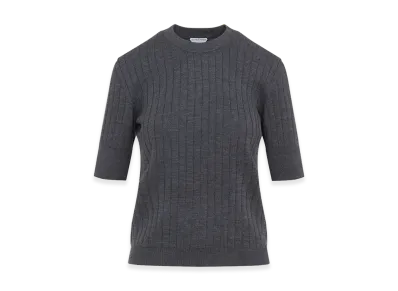 Bottega Veneta Women's Wool Ribbed Top "Gray"