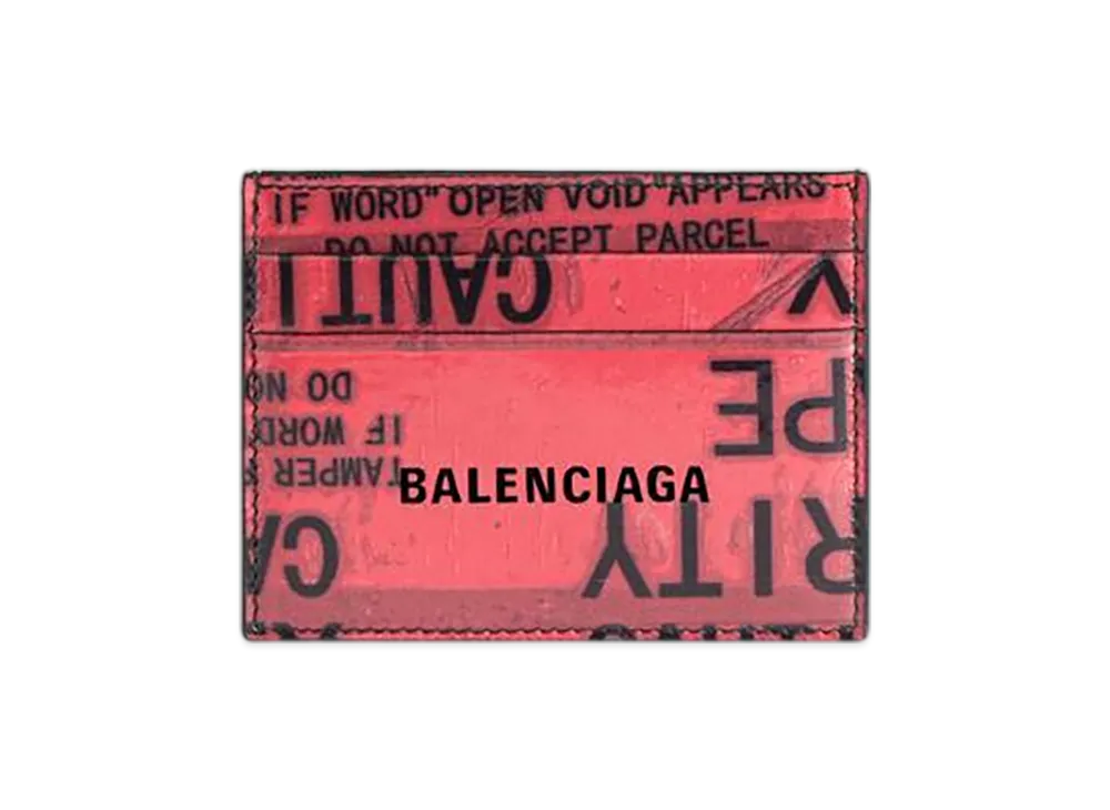 BALENCIAGA Tape Type Card Holder "Black/Red"
