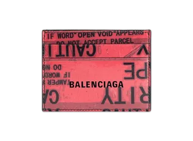 BALENCIAGA Tape Type Card Holder "Black/Red"