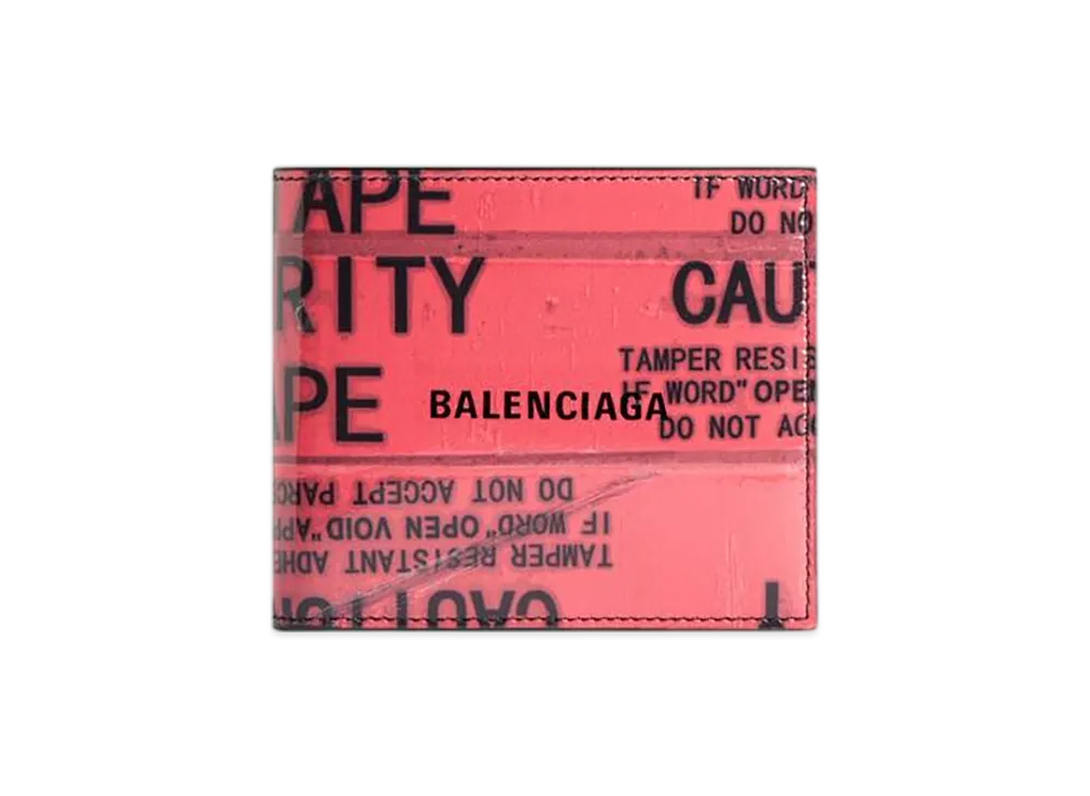 BALENCIAGA Tape Type Square Folded Wallet "Black/Red"