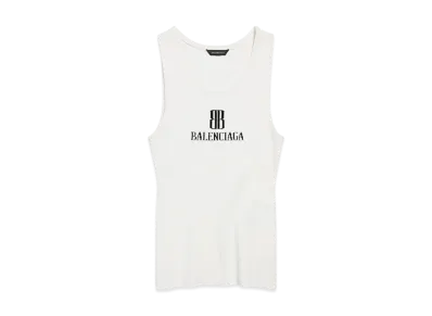 BALENCIAGA Women's Nano Bb Tank Top "White/Black"