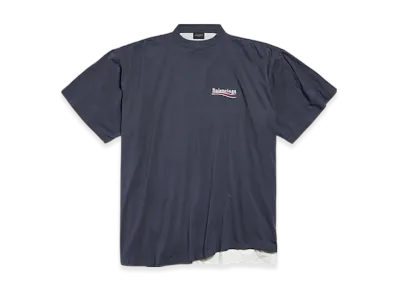 BALENCIAGA Political Campaign Double T-Shirt "Navy"